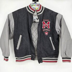 Disney‎ Varsity Jacket Mens Medium Mickey Mouse Denim Embroidered Exclusive
